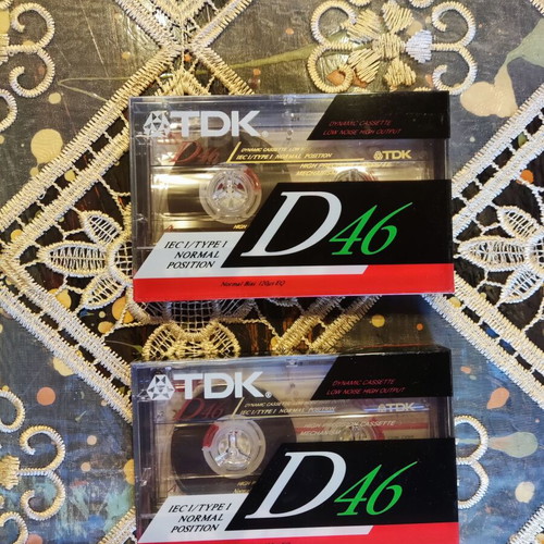 TDK D46 Audio Cassettes new, pack of 2, ferric type I