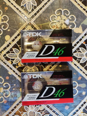 TDK D46 Audio Cassettes new, pack of 2, ferric type I