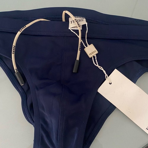 Ferre men's swimwear size S new, dark blue with drawstring
