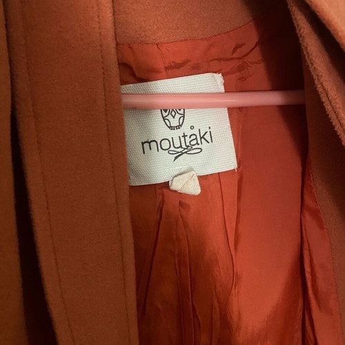 Moutaki coat with belt one size like new, orange terracotta