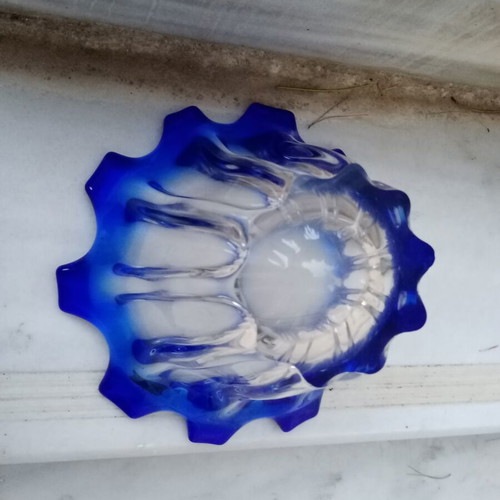 Egermann Bohemia crystal bowl, cobalt blue
