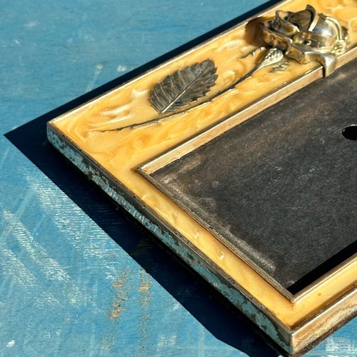 Vintage photo frame with embossed rose used, table and wall mount
