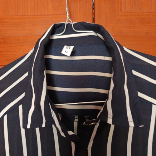 Striped shirt used, size M, white and blue