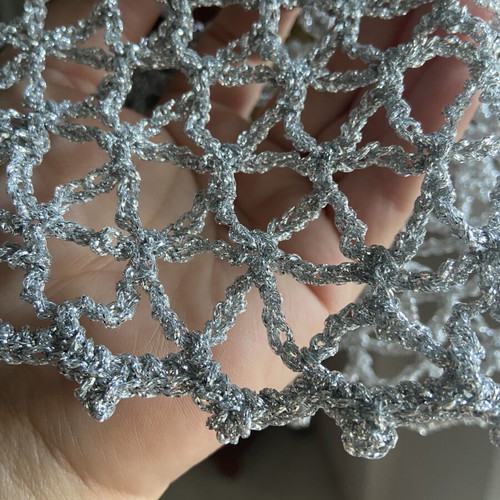Summer hat with silver thread