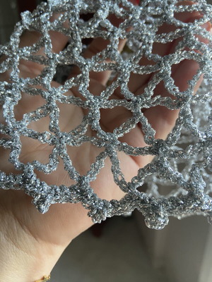 Summer hat with silver thread