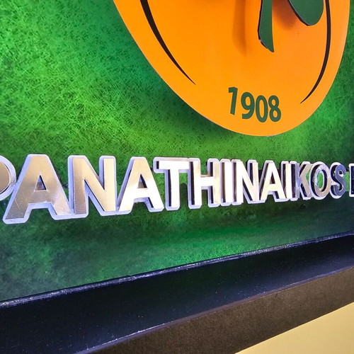 Handmade Panathinaikos BC lighted frame new