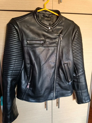 Biker jacket Zara used, faux leather, medium size, black