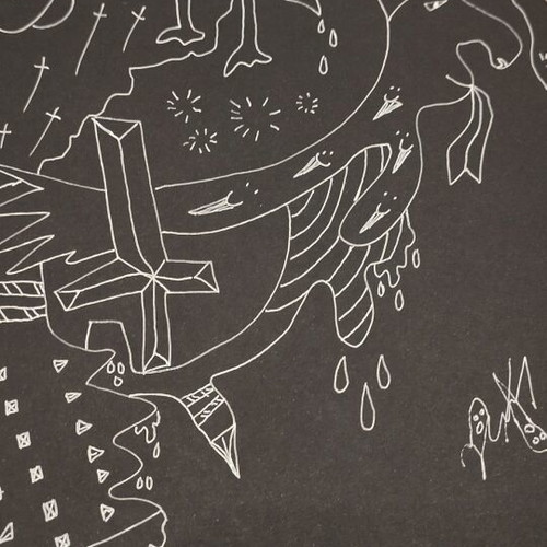 The Antichrist Original Artwork White Gel Pen on Black Paper
