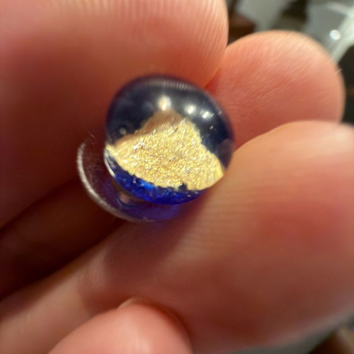 Murano Crystal earrings with gold flake M. Matzaraki like new