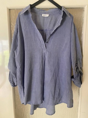 Yessica C&A Oversized Linen Shirt like new, blue, size XL