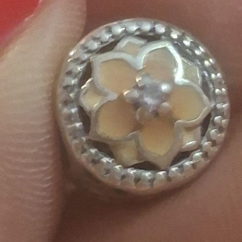 Pandora Blooming Magnolia Flower Charm like new with zircon stones