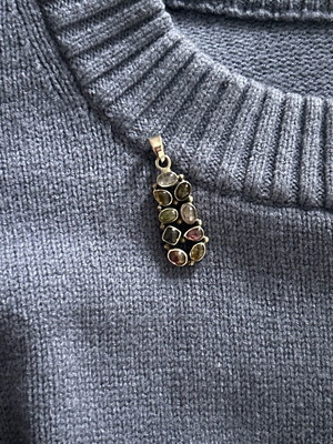 Silver 925 vintage necklace element like new, multicolored