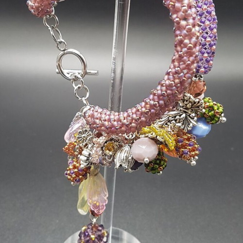 Handmade bracelet new with TOHO glass beads purple