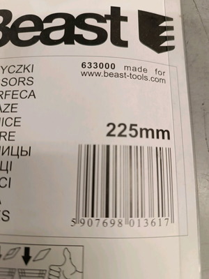 Beast 225mm general purpose scissors new