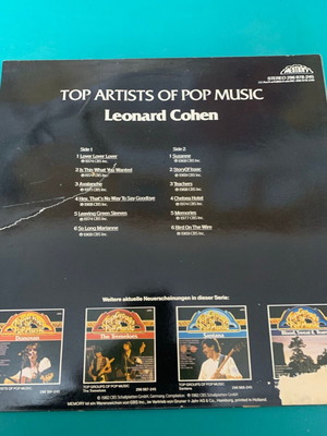 Top Artists of Pop Music Leonard Cohen record used
