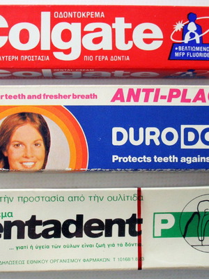 Vintage 70's Colgate Duro Dont Mentadent Toothpastes Pack of 3 new