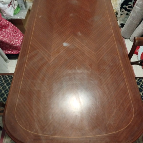Dining table set used with 6 chairs extendable wooden