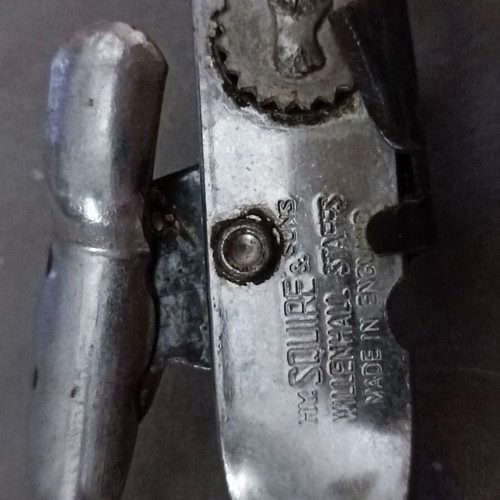 H. Squire & Sons Willenhall Staffs Bottle Opener used, blue blade, 1950