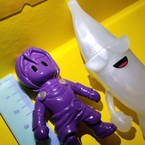 Stumble Guys Amethyst Nyx and Banana Guy figures used, pack of 2
