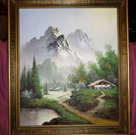 Landscape painting like new with vintage frame 67x78cm