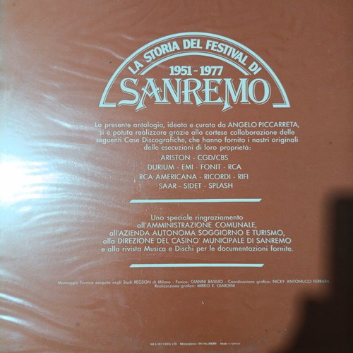 Sanremo Story 1961-1967 vinyl like new