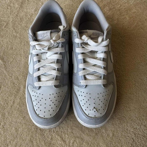 Nike Dunk Low athletic shoes used, size 36.5, white and gray