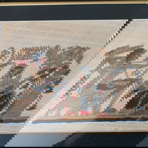 Αυθεντικοί αιγυπτιακοί πάπυροι μεταχειρισμένοι με κάδρα 60×50, σετ 3 τεμαχίων