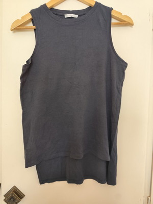 Μπλούζακι γυναικείο αμάνικο Zara small γκρι μεταχειρισμένο