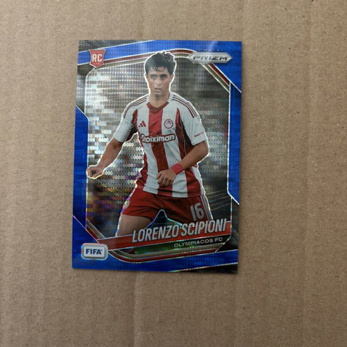 2025-26 Panini FIFA Prizm Rookie Lorenzo Scipioni card like new Olympiacos