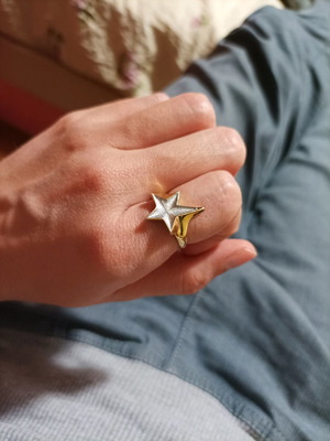 Gregio ring gold-plated silver star design used