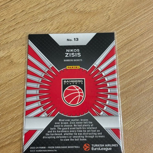 2023-24 Prizm Euroleague Basketball Dominance Nikos Zisis card like new