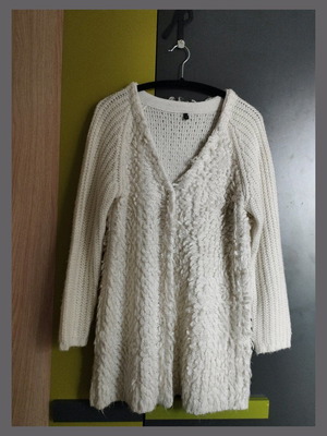 TU women's cardigan used, size L, white