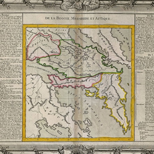 Χάρτης Μεγάρων Αττικής Βοιωτίας Φωκίδας 1761 μεταχειρισμένος