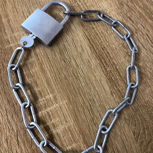 Lock Choker Necklace gothic alternative unisex with key accessory, new