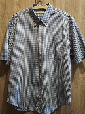 Zara men's shirt XL like new, white and blue cotton
