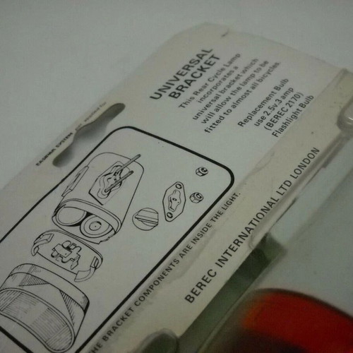 Vintage Berec rear bicycle lamp new, made in England