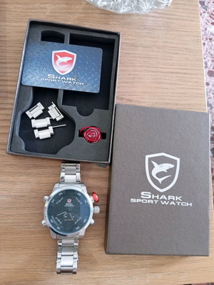 Shark Sport Watch wristwatch used, men's, silver