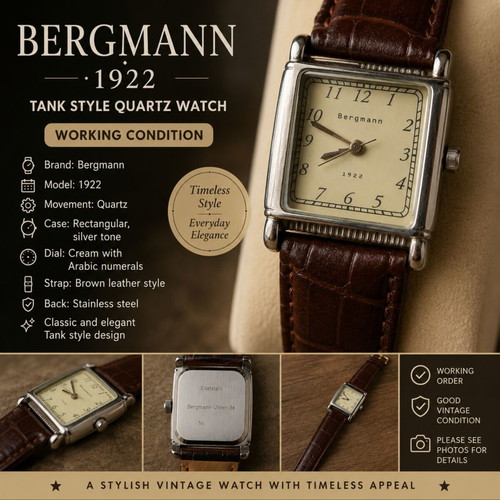 Bergmann 1922 Tank Style Quartz Watch