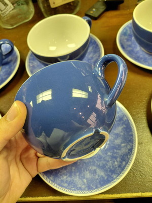 Vintage Churchill England Blue Willow σετ 12 τεμάχια, καινούργιο