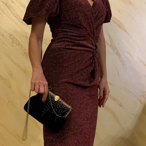 Guess dress new in marsala color with lurex, size M