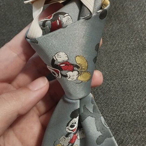 Disney Mickey Mouse children's tie new, clip-on, turquoise satin