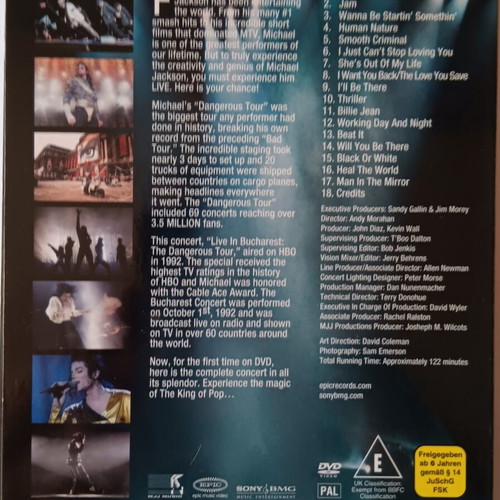Michael Jackson Live in Bucharest DVD slipcase edition 2002 like new
