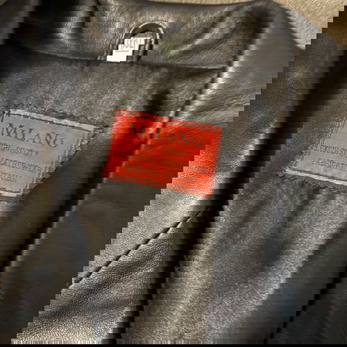 Καμπαρντίνα δερμάτινη XL αφόρετη, μαύρη