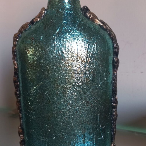 Handmade bottle and box with icon, new religious items