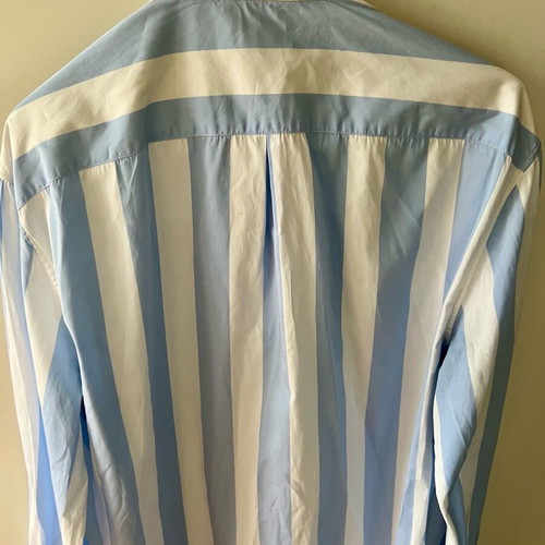 Brunello Cucinelli blue and white striped shirt like new, size L