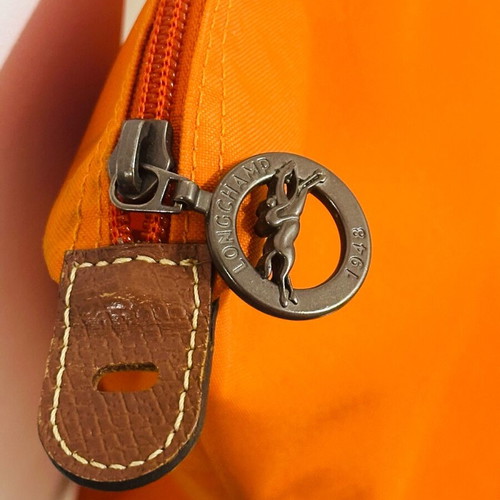 Longchamp Le Pliage travel bag like new, brown and orange