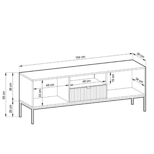 Nova TV stand beige-gold, modern