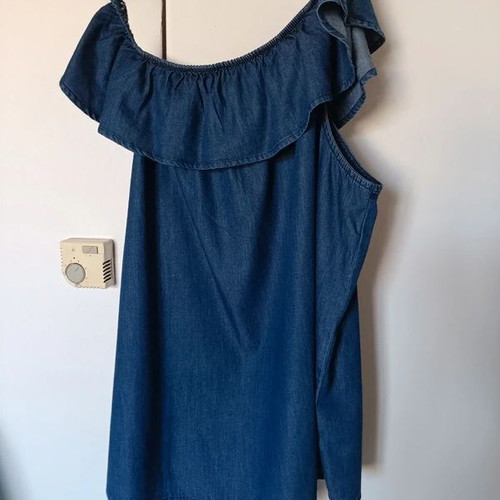Denim blouse size XXL 44 like new, 100% cotton, summer style