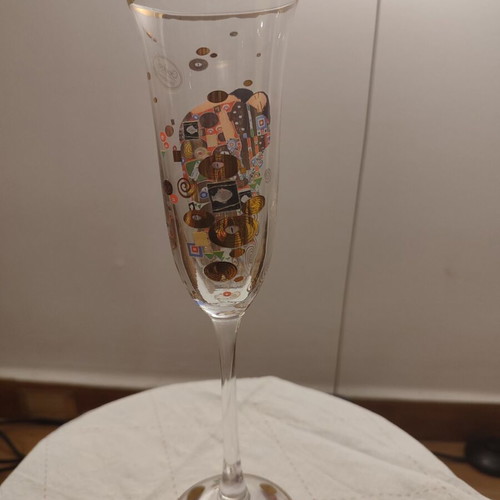 Goebel collectible champagne glasses Gustav Klimt – from museum – brand new