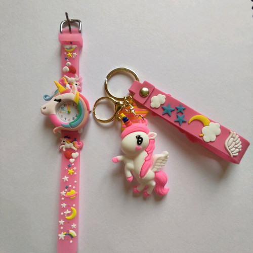 Unicorn watch and keychain set new